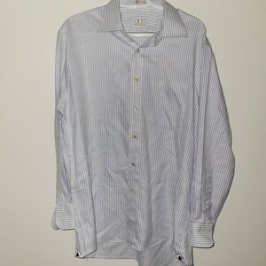 Peter Millar Long Sleeve Button Up Shirt Men's Size Large 15.5 Vertical Striped